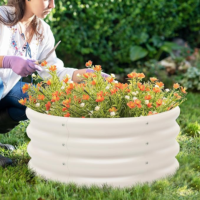 2-Pack 2x1ft Galvanized Raised Garden Bed, Outdoor Planter Bed, Metal Planter Box for Gardening and Planting