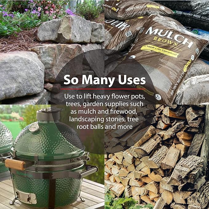 PotLifter - Potted Plant Mover and Essential Lifting Tool For Garden Flower Pots, Planters, Trees, Rocks - Lifts Up to 200 Pounds - A Plant Caddy Alternative, Easily Move Heavy Items Around Your Yard