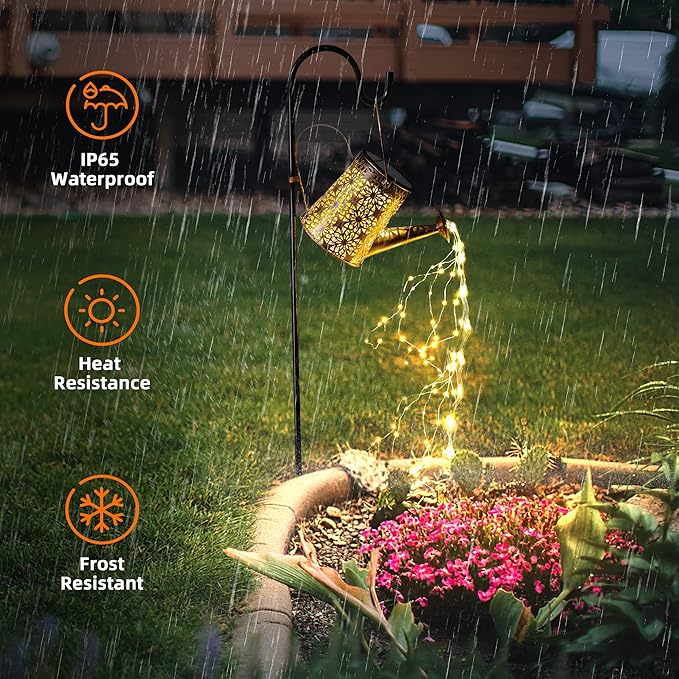 Otdair Solar Watering Can with Lights, Outdoor Garden Decor Waterproof Solar Garden Lights for Outdoor Pathway Yard Lawn Patio Party Decorations Gifts for Mom Grandma Birthday