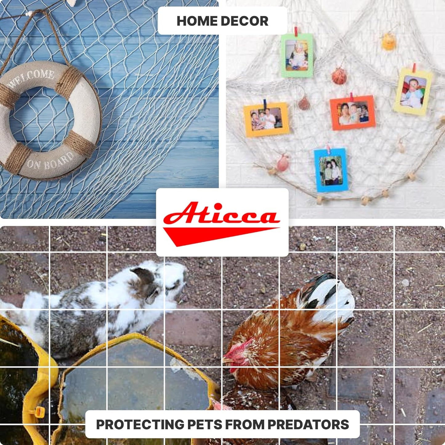 Plastic Trellis Netting 59" x 328 ft Heavy Duty Plant Support Netting White - 6 Inch Garden Trellis on Roll - Mesh for Growing Vine Climbing Plants, Flowers, Peas, and Cucumber