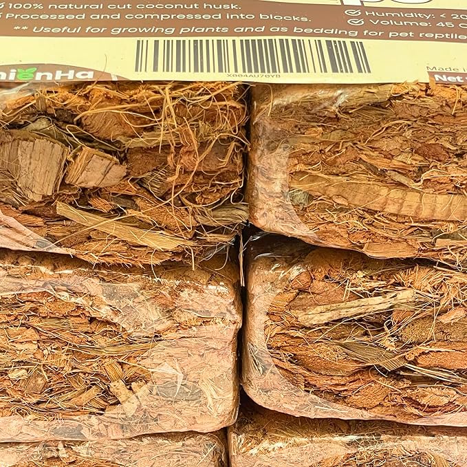 Coconut Chips 6 Pack - Coco Husk Chips for Plants & Reptiles, Coconut Husk Substrate for Gardening, Snake Bedding, Tortoise Habitat, Leopard Gecko Substrate, Reptile Bedding, and Reptisoil Alternative