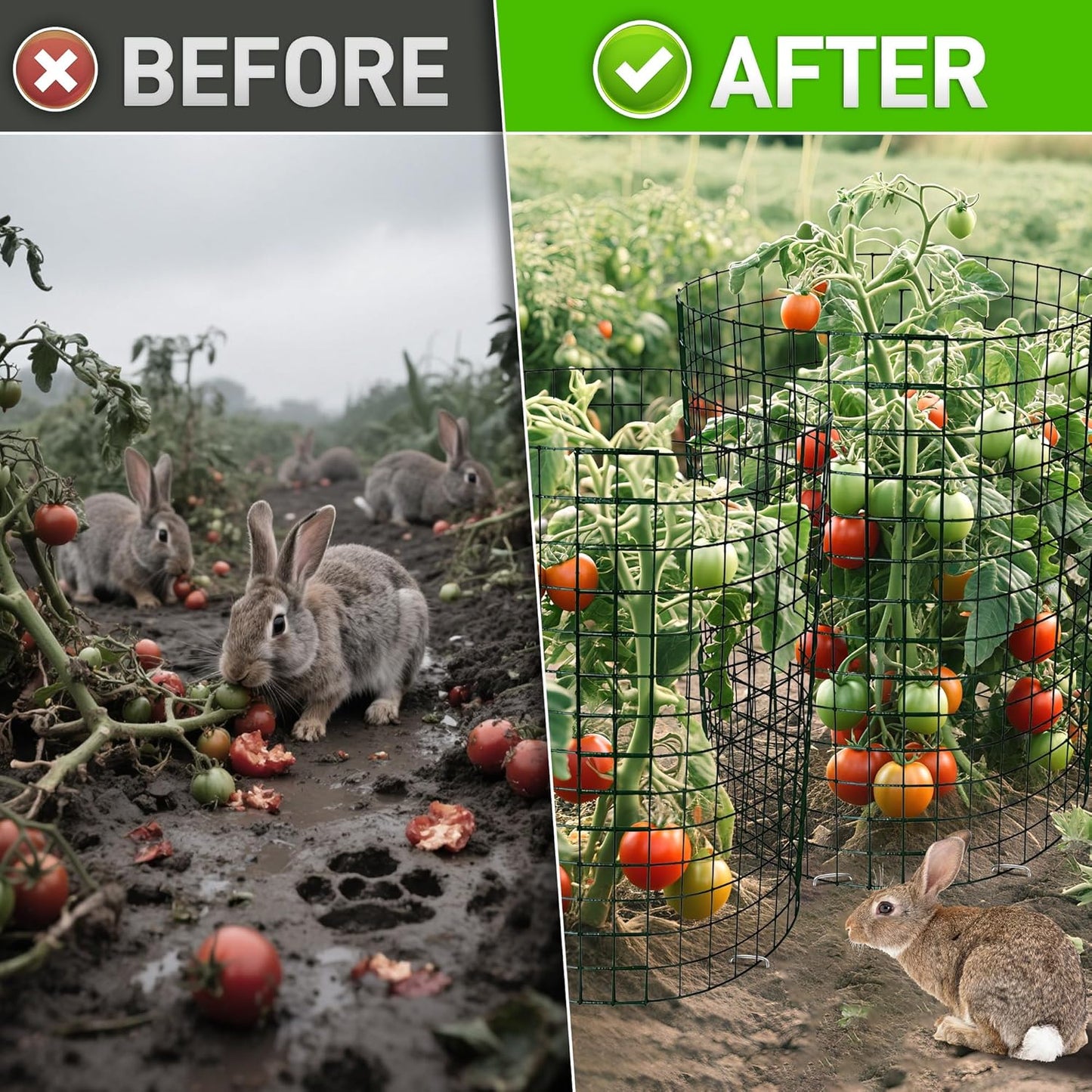 16pcs Plant Protectors from Animals, 20"x 12" Wire Plant Protector, Wire Cages for Plants with Stakes and Cable Ties, Metal Plant Cages for Plants, Vegetables, Flowers