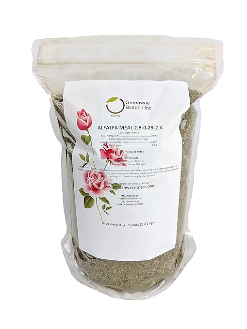 Alfalfa Meal 2.80-0.29-2.40 Organic "Greenway Biotech Brand" 4 Pounds