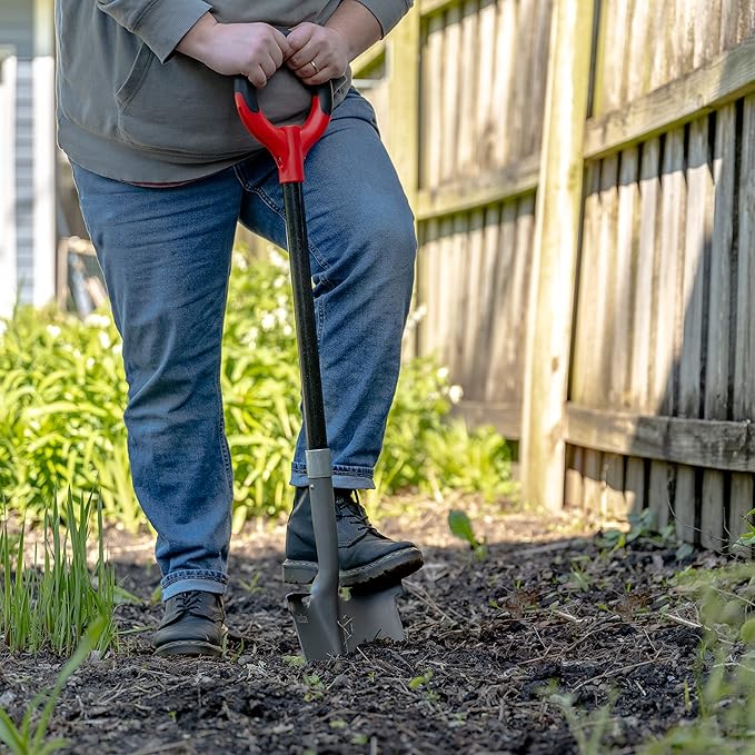 Radius Garden 25211 Pro-Lite Carbon Steel Shovel, Red