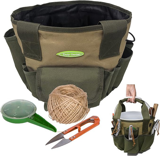 Garden Tool Bag – Makes Gardening Easy – Carry All Your Garden Tools and Supplies – Perfect Garden Tote and Bucket Organizer for Passionate Gardeners