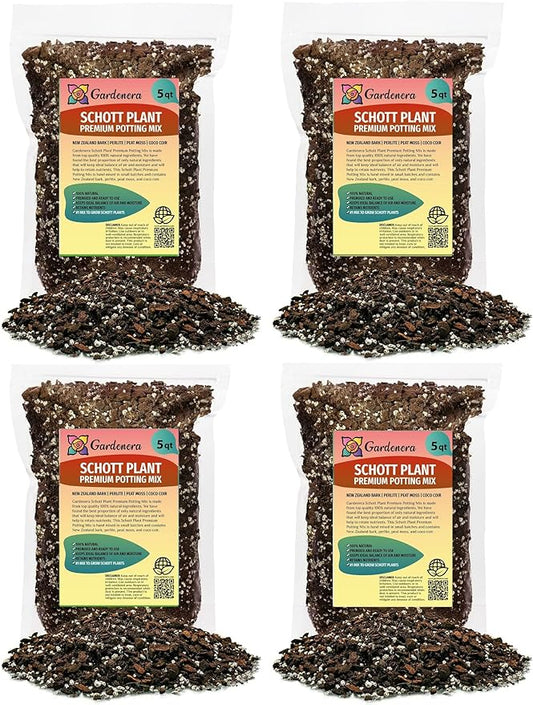 Monstera Lechleriana Schott Soil Mix - Trusted by Experts for Strong and Healthy Plants - 20 Quart (4 Bags of 5 Quart)