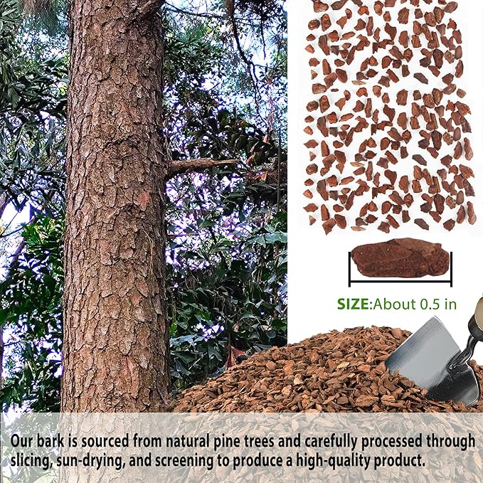 9qt Orchid Bark Horticultural Grade- Natural Mulch for Potted Plants, Root Development of Orchid Plants and Garden Soil Amendment Mix