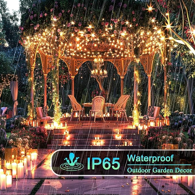 OZS 2PK 240LED 95FT Solar String Lights Outdoor Waterproof, Solar Christmas Light Auto On/Off, Green Wire Solar Tree Lights with 8 Lighting Modes for Party Garden Christmas Decorations (Warm White)