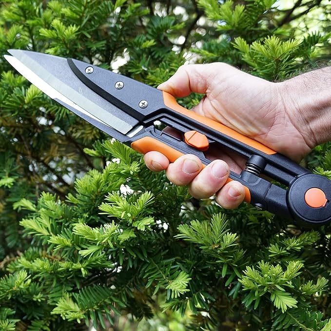 Kings County Tools Grass and Topiary Shears | Classic 6” Spring Blades | Razor Sharp | Rubberized Grips on Plastic Handles | Easy to Open and Snip Clippers