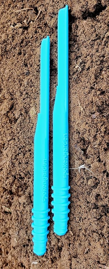 Dibby Seed Sowing Garden Tool Dibber Planter Transplanter – Sow Seeds at The Right Depth – Easily Transplant Delicate Seedlings (Little Dibby) Blue (2 Pack)