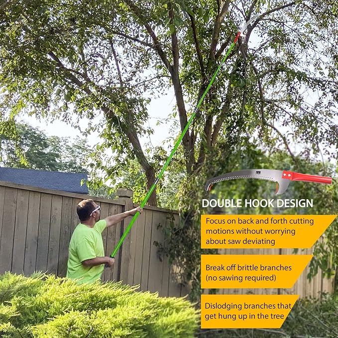 Scalebeard Manual Pole Saw,7.8-26 Ft Extendable Pole Saws for Tree Trimming with Sharp Steel Blade,Lightweight & High Strength Pole Pruner for High Reach Trimming,Palm Tree Maintenance(Bags Included)