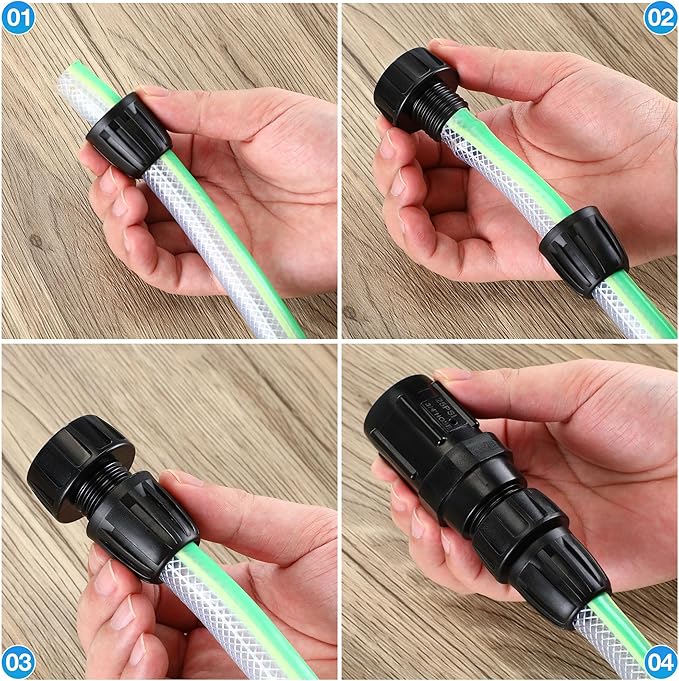 6 Pcs 25 PSI Drip Irrigation Pressure Regulator Faucet Adapter Kit, 3 Pcs 3/4" FHT x 3/4'' MHT Pressure Regulator, 3 Pcs 1/2 Inch Drip Irrigation Tubing Adapter for Drip Irrigation System