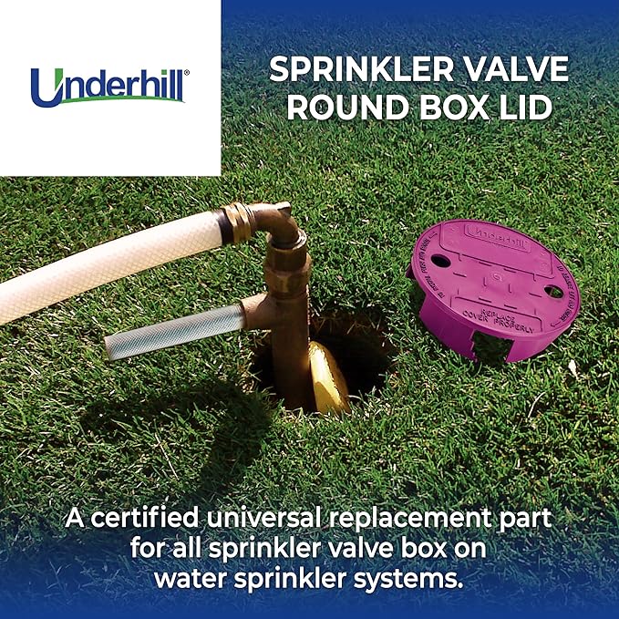 Underhill Sprinkler Valve Round Box Lid, VersaLid 6” to 7” Universal Cover for Automatic Irrigation System, Lawn, Yard, Outside, Purple, 4 Pack