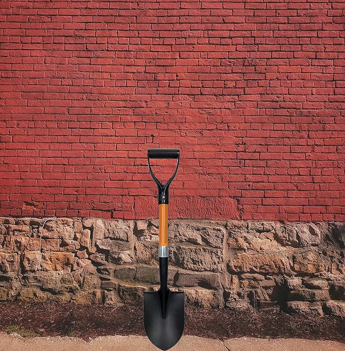 Ashman Short Handle Digging Shovel (1 Pack) Kids Beach Shovel, Shovel for Digging 27-inch with Sturdy Blade, Small Garden Shovel, Kids Snow Shovel, Shovels for Gardening with D- Handle Gardening Tools