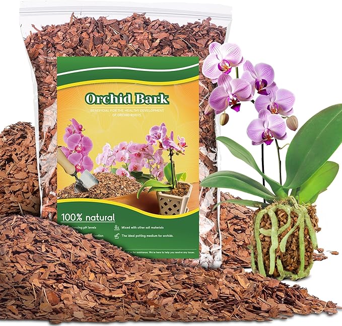 18qt Orchid Bark Horticultural Grade- Natural Mulch for Potted Plants, Root Development of Orchid Plants and Garden Soil Amendment Mix