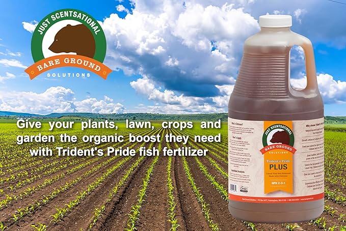 Just Scentsational TPCH-64G Trident's Pride Plus Organic Liquid Fish Fertilizer with Brown Algae Extract and Chitosan,64 oz