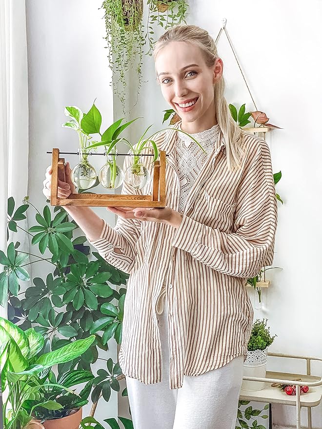 Ivolador Propagation Station, Plants Terrarium, Plants Lover Gifts for Women,Plant Cutting Holder Home décor,Gifts for Women,House Warming Gifts New Home for her