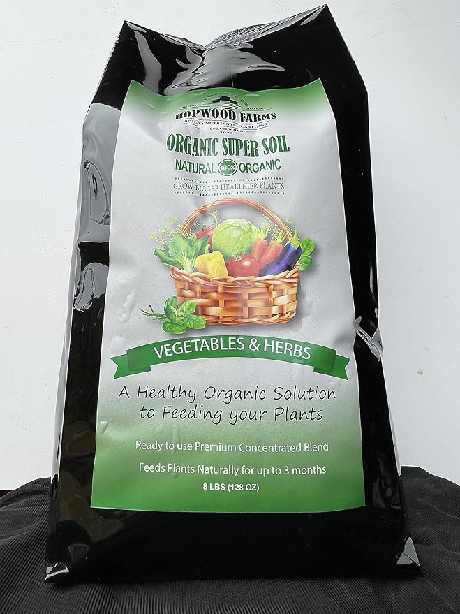 Hopwood Farms Organic Super Soil Concentrate - Natural 100% Organic - Vegetables & Herbs 6 Quart