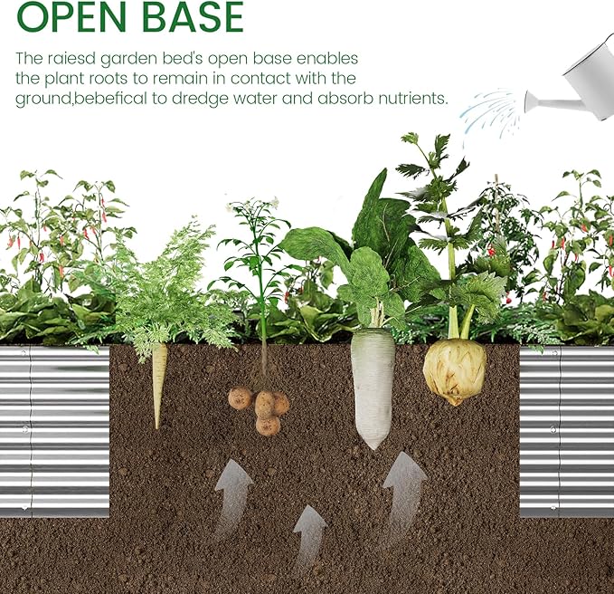 2 Pack Galvanized Raised Garden Bed Outdoor, Metal Garden Bed for Vegetables, Above Ground Garden Box for Flower, Steel Raised Beds for Gardening - 50"x20"