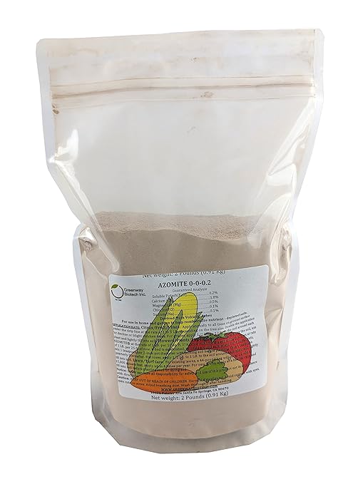 Greenway Biotech Azomite Rock Dust Volcanic Ash Organic Fertilizer with Micronutrient and Trace Minerals- Natural Mineral Soluble Plant Fertilizers for Enhances and Increases Crop Yield- 2 Pounds