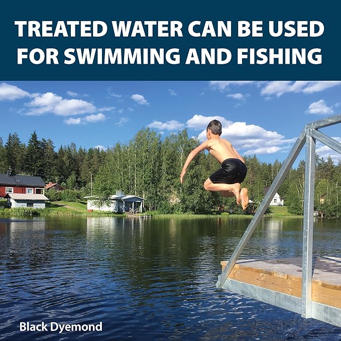 Airmax Black DyeMond Pond Dye Packets Natural Water Colorant for Ponds, Beneficial UV Blocking Color Concentrate, Fish, Bird & Animal Safe, 16 Packet