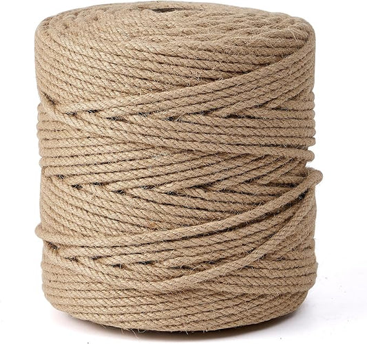Natural Jute Twine,656 Feet 1/4 inch Hemp Twine Rope for Gift Wrapping Craft Plant Garden Christmas Handmade Arts Decoration Packing String Home Decor