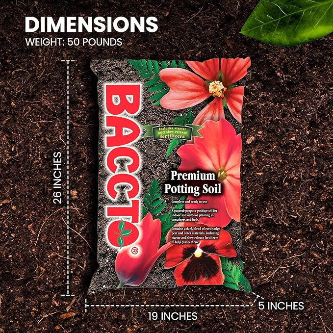 General All Purpose Potting Soil with Perlite for Indoor Outdoor Pots, Planters, Raised Bed, and Container Gardening, 50 Pounds (3 Pack)