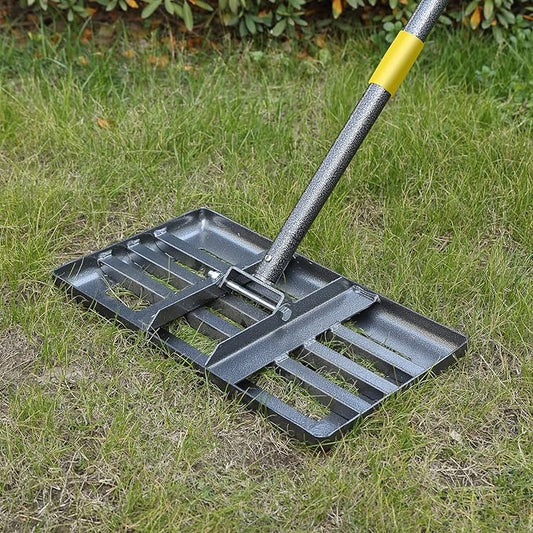 Lawn Leveling Rake,17"x10" Lawn Leveler Tool for Lawns with 5FT Ergonomic Handle,Heavy Duty Leveling Rakes for Lawns,Yard Garden Golf Course, Ease Level Soil Sand Dirt Surfaces…