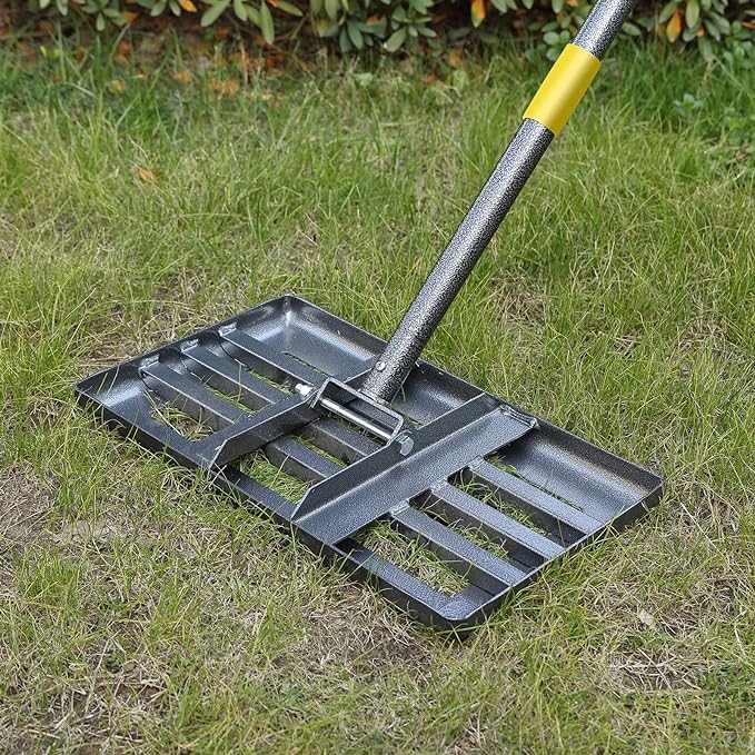 Lawn Leveling Rake,17"x10" Lawn Leveler Tool for Lawns with 6FT Ergonomic Handle,Heavy Duty Leveling Rakes for Lawns,Yard Garden Golf Course, Ease Level Soil Sand Dirt Surfaces…