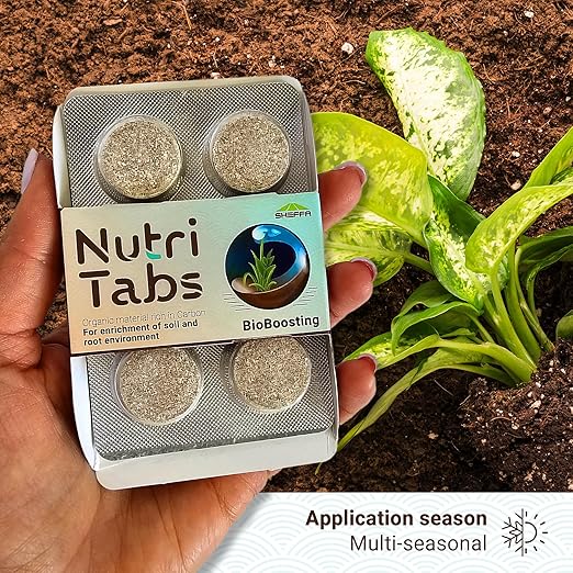 Plant Food for Houseplants - 3 Packs of “BioBoosting” Mineral Tablets for Soil Enrichment; Nitrogen Fertilizer for Indoor/Outdoor Plants; Garden, Tree and House Plant Fertilizer