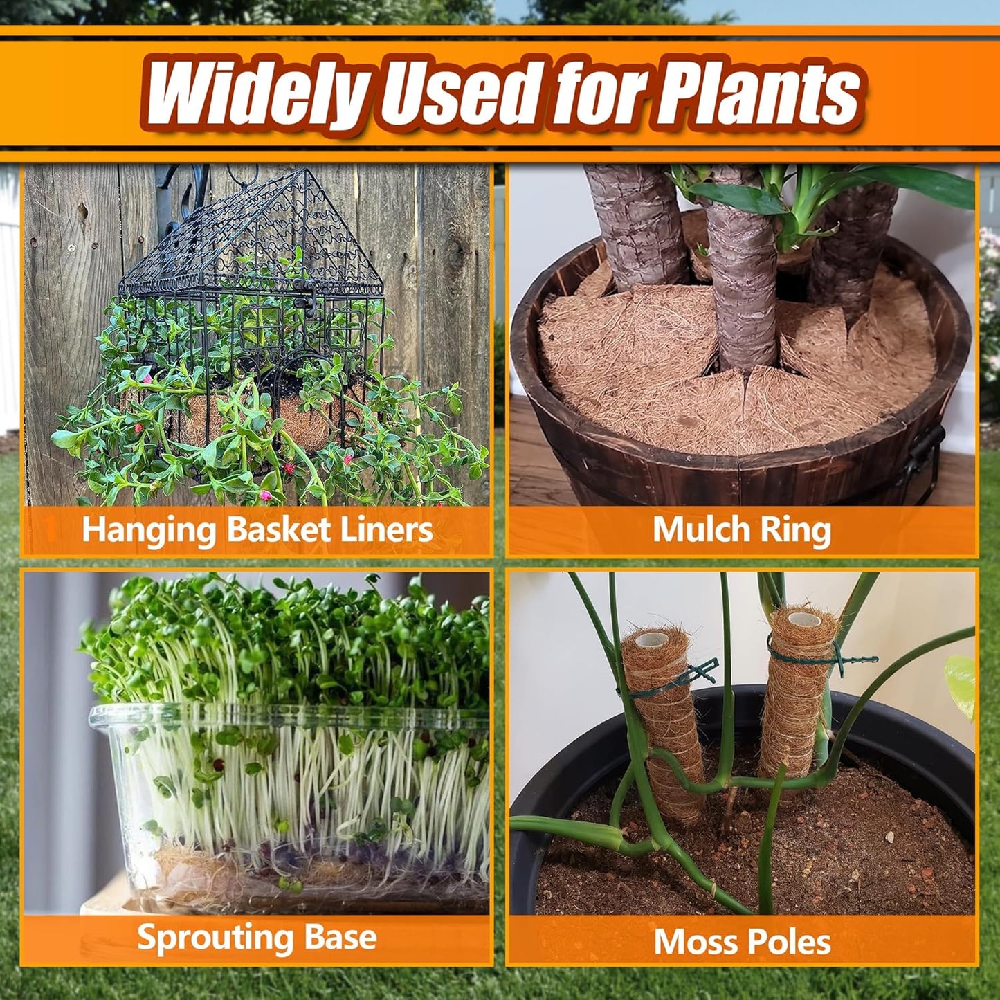 Coco Liner Roll, 16 x 40 Inch Coconut Fiber Liners for Planter Window Box Flower Basket, Natural Coco Coir Sheet Coco Mats for Animal Pet Pad, Reptile Carpet, Garden Decoration