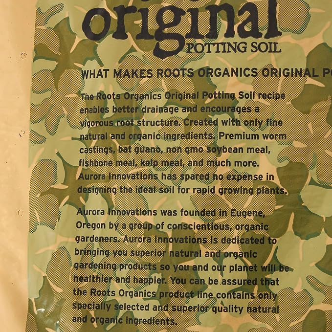 Roots Organics ROD75 Hydroponic Gardening Ready-to-Grow Coco Fiber-Based Potting Soil, 0.75 cu ft/5.6 gal for Plants