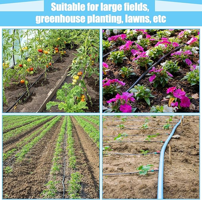 Treela 5/8 Inch Drip Tape 6" Spacing Roll Irrigation Hose Garden Watering Tube Line Automatic Irrigation Equipment for Garden Irrigation System Flower Patio Lawn Irrigation Hose (16 Mil, 3281ft)