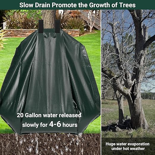 Tree Watering Bags 20 Gallon, Slow Release Gator Bags for Trees, Durable PVC Tree Drip Irrigation Bags with Heavy Duty Zipper, Deep Root Targeting - 10 Pack