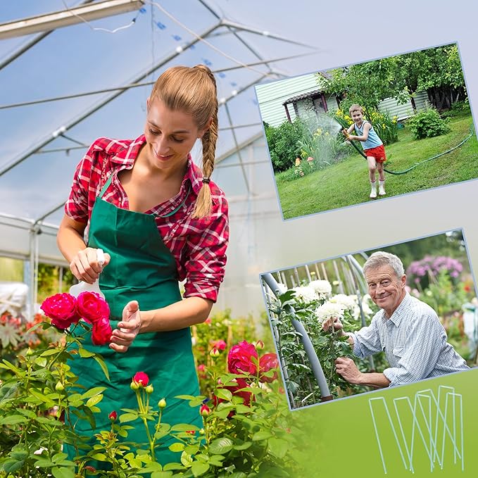 200 Pcs Garden Staples 6 Inch U-Shaped Landscape Staples,11 Gauge Heavy Galvanized Garden Staples are Suitable for Outdoor Fabric Irrigation Hoses, Artificial Turf Nails, Fixed Fences and Tents.