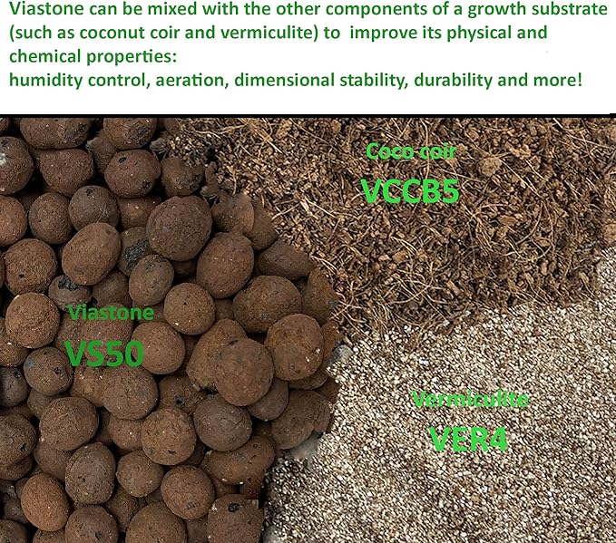 Viagrow VS10-5 Grow Rocks Expanded Clay Pebbles, Brown