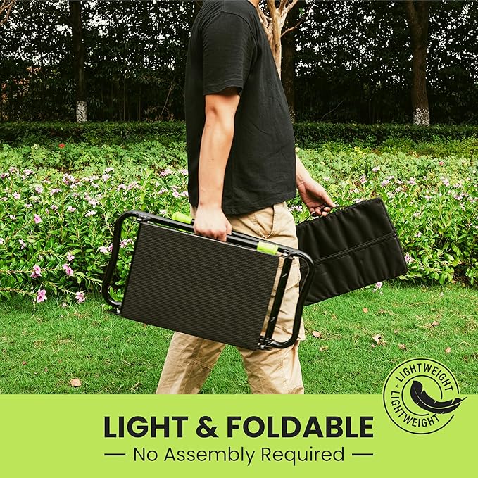 Heavy Duty Garden Kneeler and Seat - Gardening Tools and Foam Kneeling Pad Included - 2025 Upgraded Widened & Wear-Resistant Bench, Prevent Knee and Back Pain Gardening Gift for Men, Women & Seniors