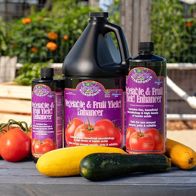 Microbe Life Hydroponics Fruit and Vegetable Plant Growth Yield Enhancer Supplement, Plant Nutrients for Better Growth and Yield, Use with Any Feeding Systems Including Hydroponics or Soil, 1 Gallon