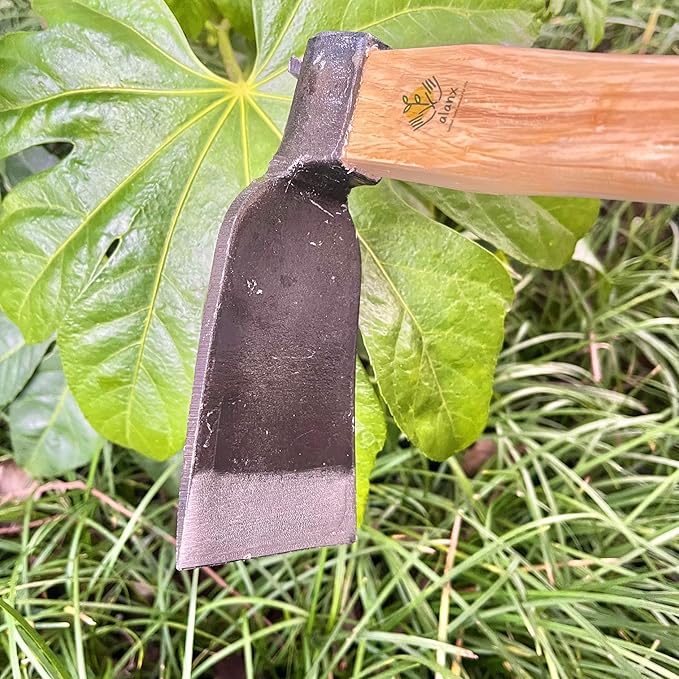 Japanese Style Hoe, 14 Inch, Heavy Duty Hoe, Without Welding, Gardening Tool, Oak Handle, for Digging, Weeding, and Planting