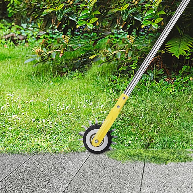 Wheel Rotary Edger, Adjustable Length Lawn Edger, Stainless Steel Edger Lawn Tool, Lawn Tool for Manual Edger, Rotary Edger for Sidewalks, Gardens, Driveways and Flower Bed Edging