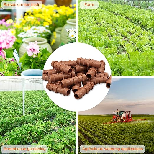21-Pack Drip Irrigation Universal Barbed Coupling Fitting, Barbed Connectors for 1/2" Drip Tubing