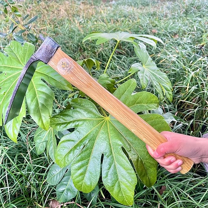 Japanese Style Hoe, 14 Inch, Heavy Duty Hoe, Without Welding, Gardening Tool, Oak Handle, for Digging, Weeding, and Planting