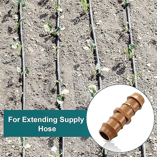 Boao 20 Packs 1/2 Inch Barbed Connector Plastics Drip Irrigation Barbed Hose Connector 17 mm Diameter (Coupling)
