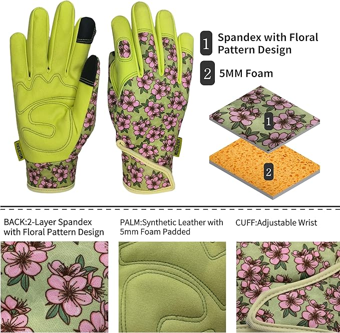 Thorn Proof&Puncture Resistant Gardening Gloves with Grip,Garden Gloves for Women, Leather Work Gloves,Gifts