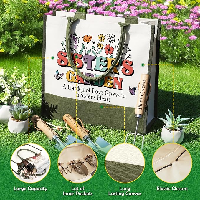 Sister Gifts from Sister, Sister Garden Tools Gift, Sister Birthday Gifts Ideas, Sister Gardening Gifts for Sister, Unique Sister Gifts for Chrismas Birthday Plant Lover Sister Friends