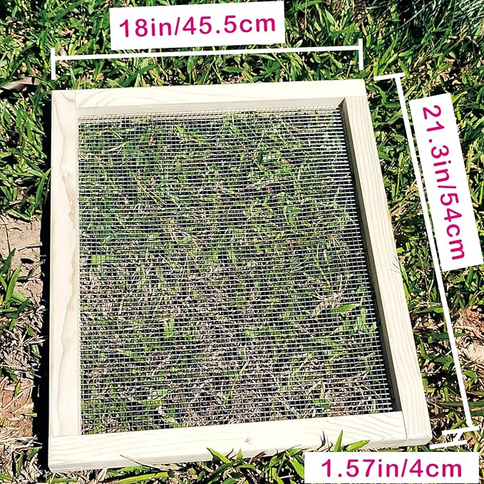 CTSC Soil Sifter for Garden, Compost Sifter, Garden Sieve, Wood Dirt Sifter, Rock Sifter with Stainless Steel Welded Wire Mesh(1/4")