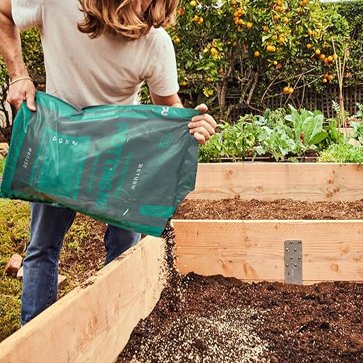 Return Potting Mix #003, Organic Matter Potting Mix for Indoor & Outdoor Potted Plants, Container Gardens, Vegetables—Peat Free, Improves Soil Structure, Retains Plant Moisture, Eco-Friendly, (25 qt)
