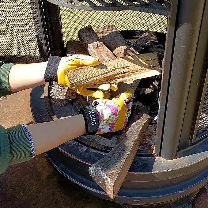 Leather Tough Cowhide Work Gardening Gloves for Women Thorn Proof, Working Gloves, Gardening Gifts for Women