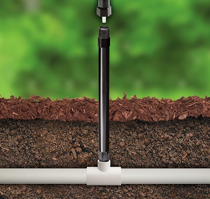 Rain Bird RISER12 PVC Spray Head Riser, 1/2" Male Pipe Thread x 1/2" Male Pipe Thread, 12" Length