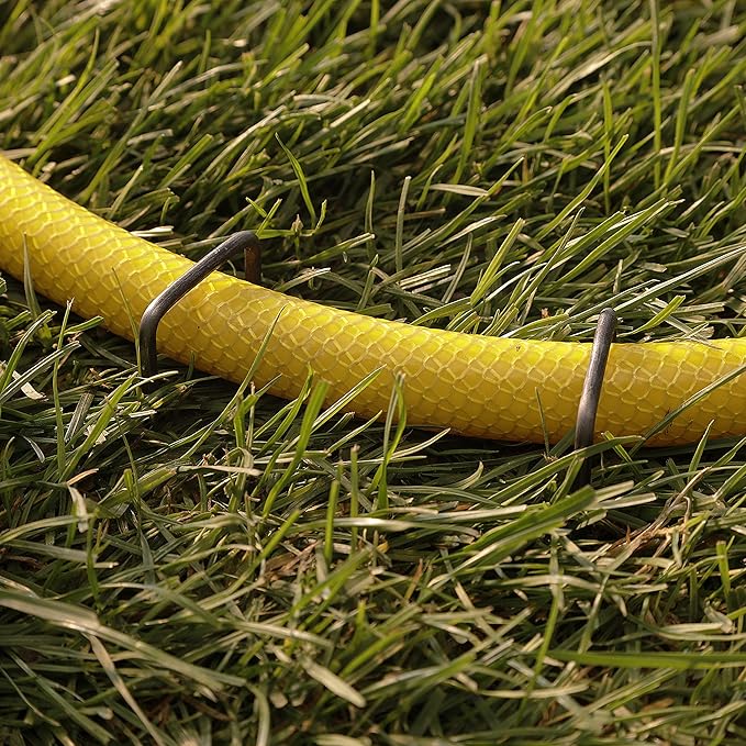 100-Pack 6'' 11 Gauge Heavy-Duty U-Shaped Garden Stakes Staples Spikes Pins Pegs - Ground Stakes for Anchoring Landscape Fabric